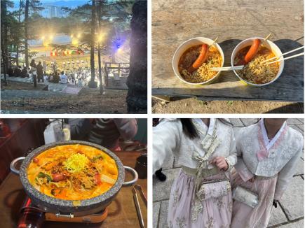大学で開催されたイベントの様子、漢江で食べたラーメンなど
