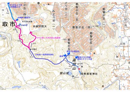 里山散策道MAP（ゆりが丘～那智が丘）